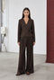Lean wide-leg pants | Dark Brown