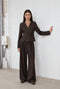 Lean wide-leg pants | Dark Brown