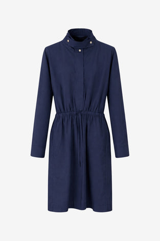 Alba poplin midi dress | Dark Blue