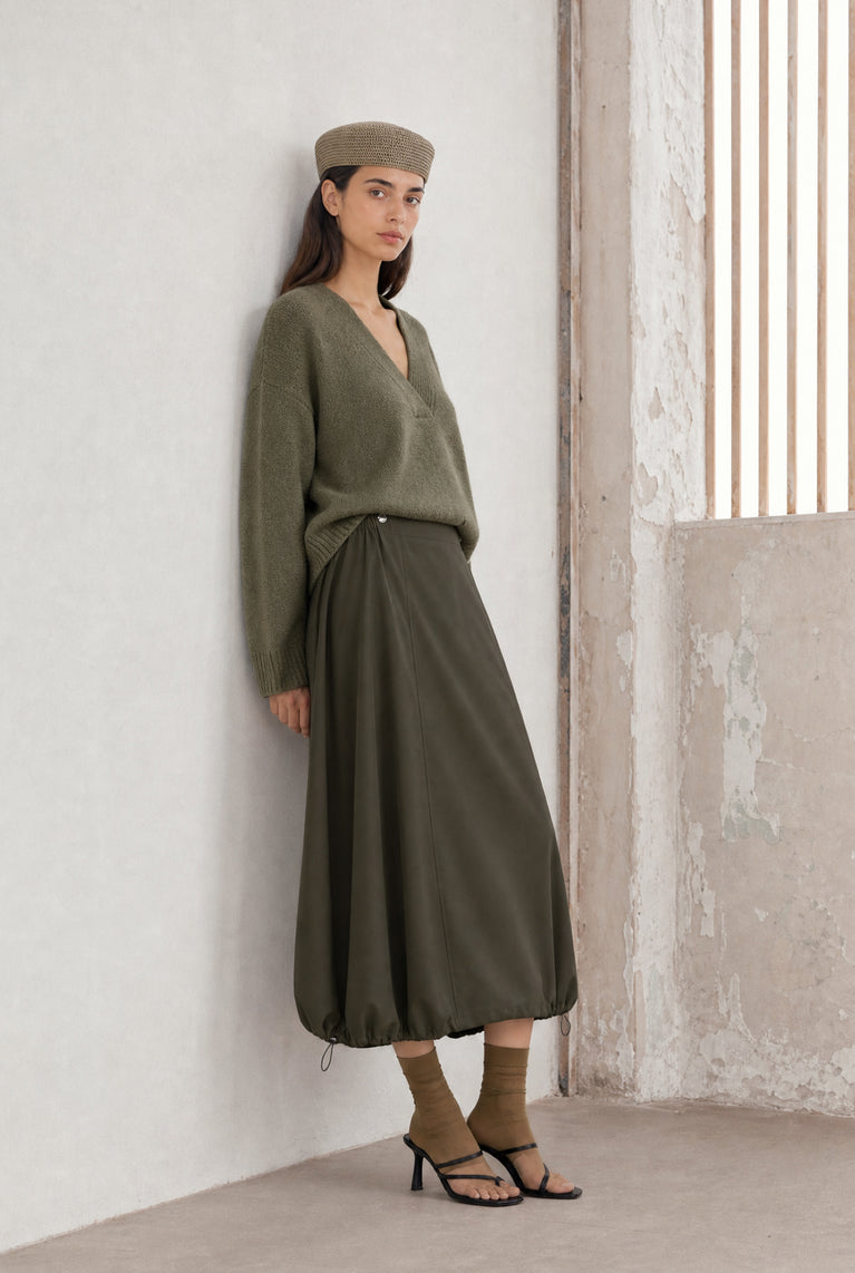 Albina skirt technical jersey | Green