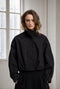 Awrora cotton pleated bomber jacket | Navy