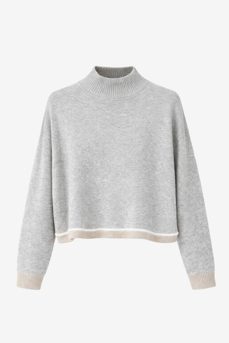 Cashmere blend sweater 26555 | Grey Melange