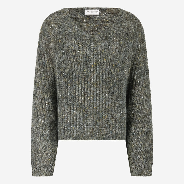 Shiny oversized pullover H20034 | Melange