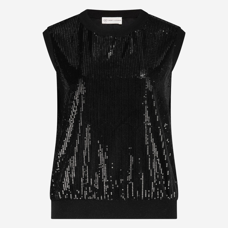 Pallino sequins top | Black
