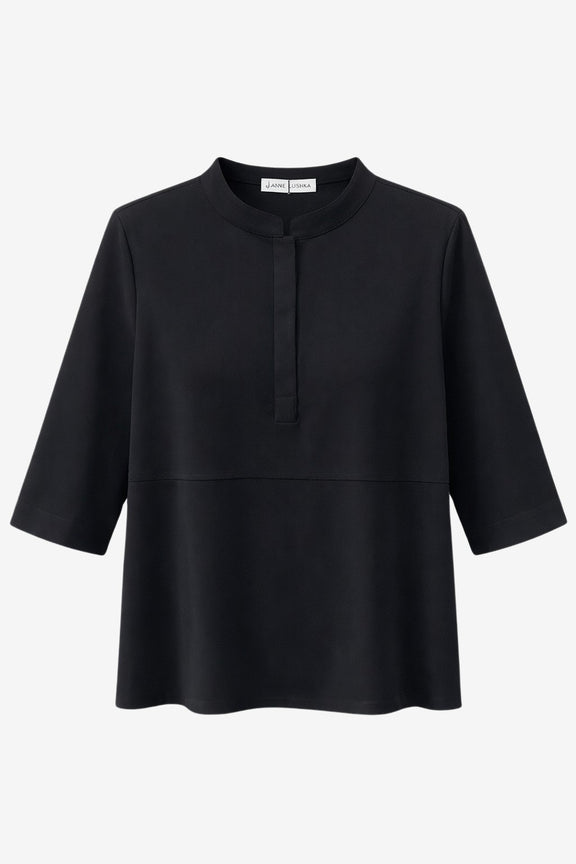 Damiana strech technical jersey top | Black