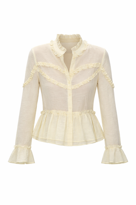 Netty bohemian style Blouse | Yellow