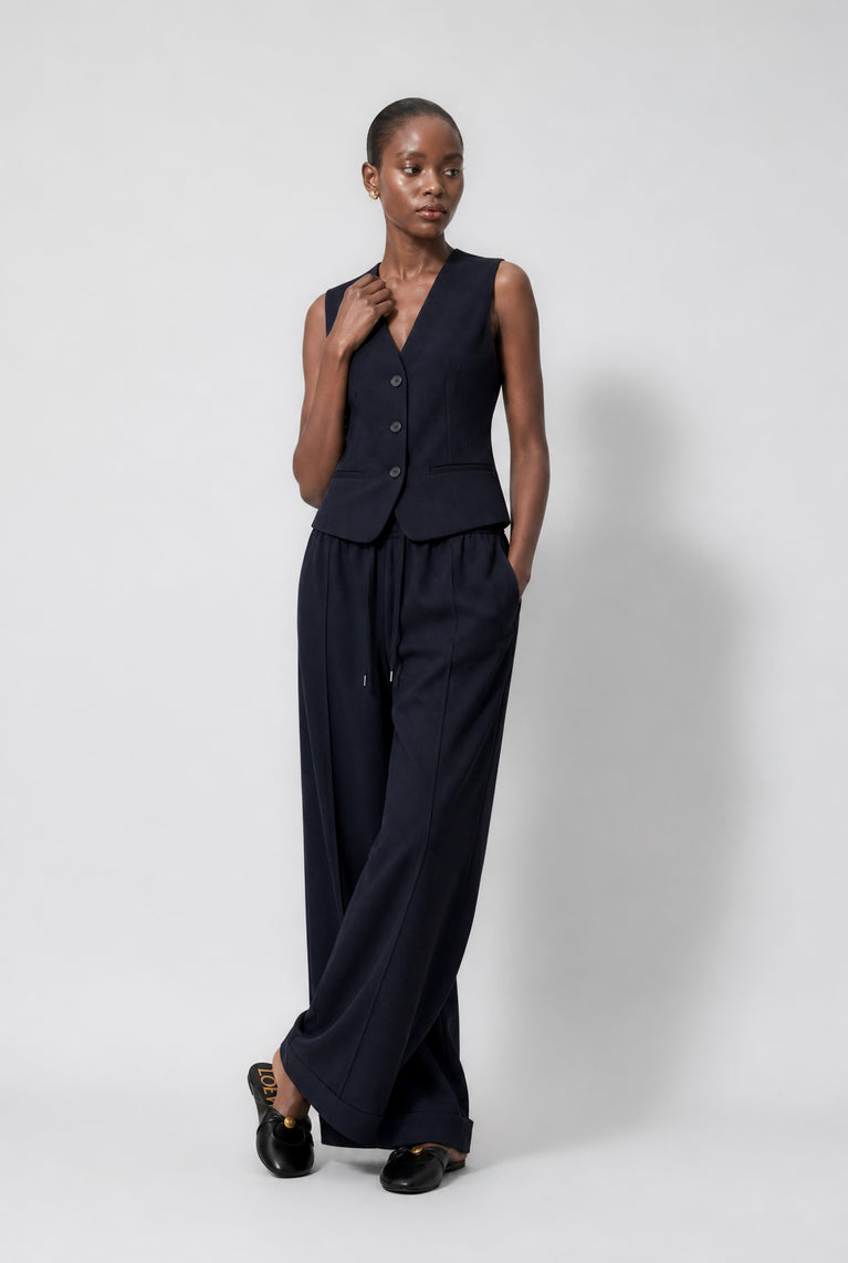 Colette back details gilet | Dark Blue