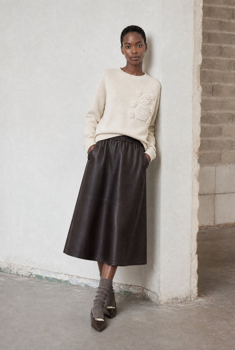 Viscose blend bear pullover 3040 | Ecru
