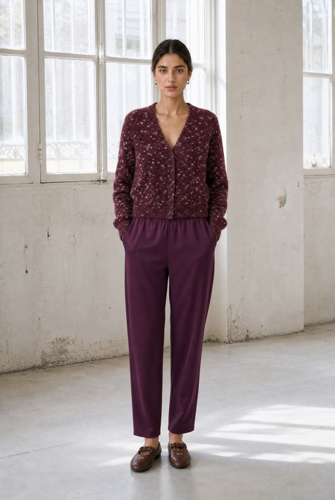 Fancy cardigan 26558 | Bordo