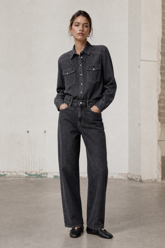 Jessie every-wear Baggy jeans | Faded Black
