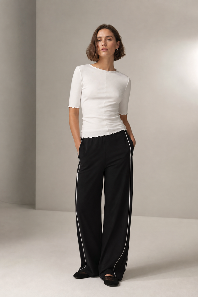 Jordan stretch viscose top | White