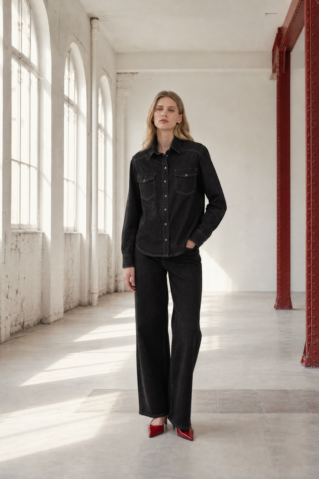 Jessie every-wear Baggy jeans | Faded Black