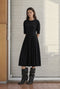 Heide tech jersey dress LS | Black