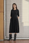 Heide tech jersey dress LS | Black