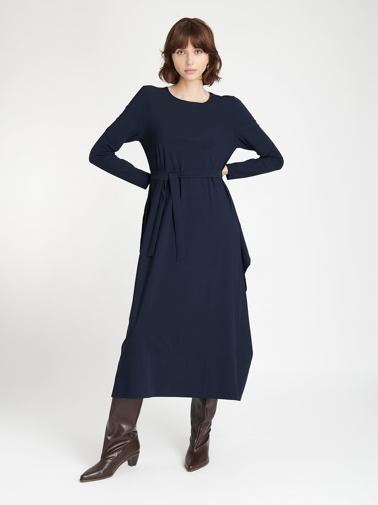 Isabel dress LS technical jersey | Blue