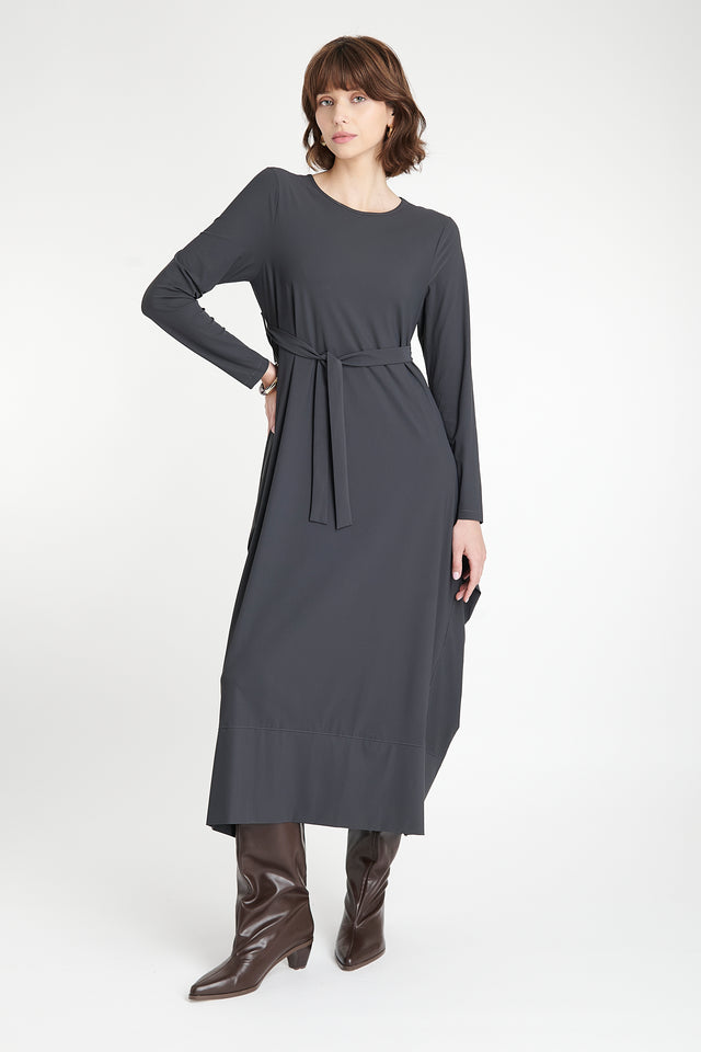 Isabel dress LS technical jersey | Grey