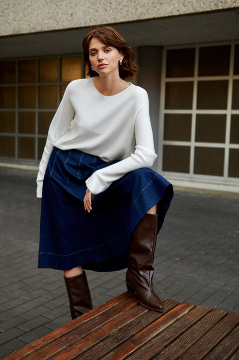 Pullover seamless viscose NB2167 | Ecru