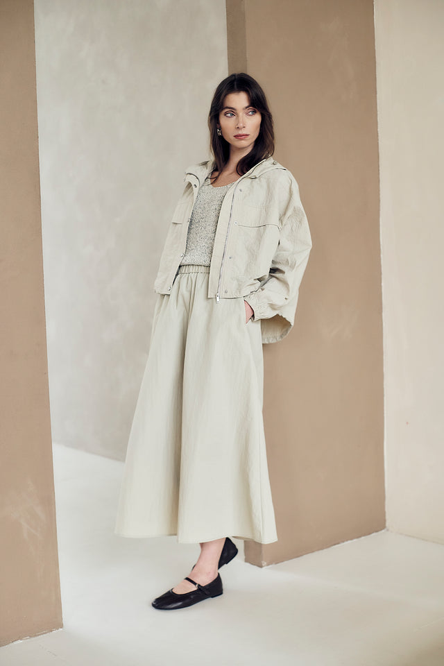 Haruna tafeta skirt | Light Grey