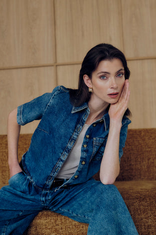 Cross hopcar denim shirt | Random Blue