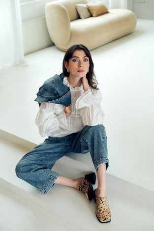 Mady viscose bohemian top | White