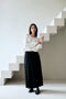 Poplin long skirt | Black