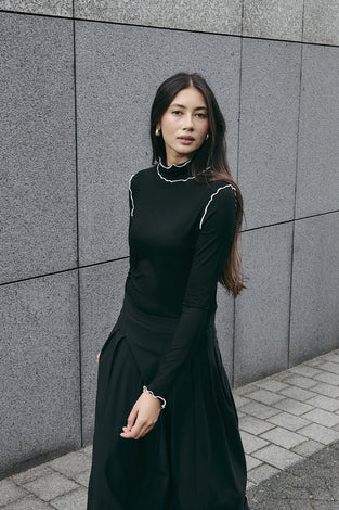 Janice viscose top | Black White