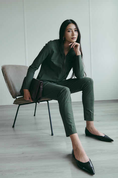 Veronica blouse technical jersey | Army