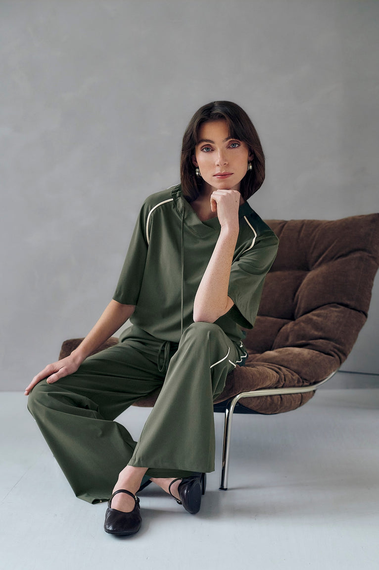 Simone P pants technical jersey | Army