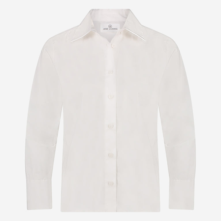 Iva cotton poplin blouse | White