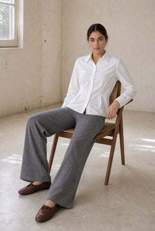 Marcellina blouse technical jersey | White