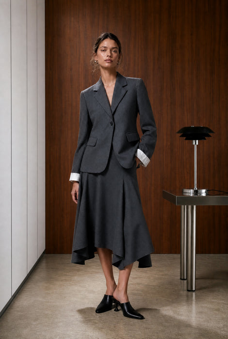 Marta asymmetrical viscose skirt | Anthracite
