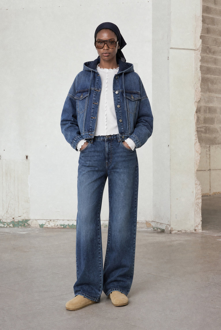 Nevada hood denim jacket | Summer Blue