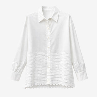 Noa embroidered cotton blouse | White