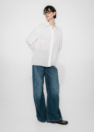 Noa embroidered cotton blouse | White