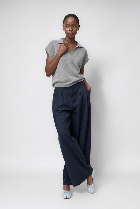Harlow cotton fancy pants | Navy