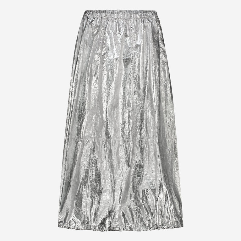 Maud silver shine foil skirt | Silver