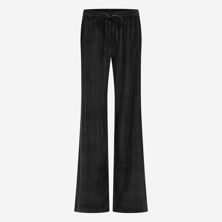 Simone velvet pants | Black shiny