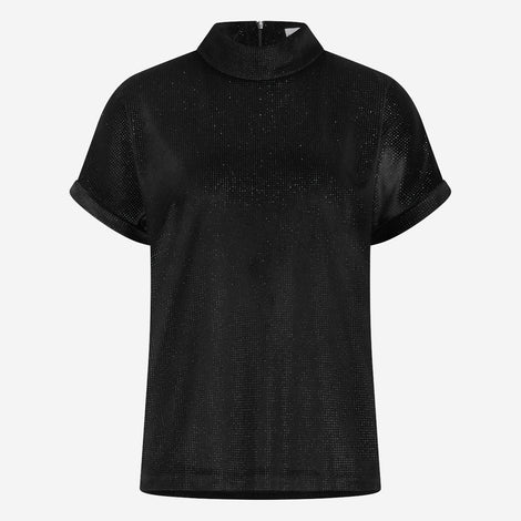 Rayan velvet top | Black shiny