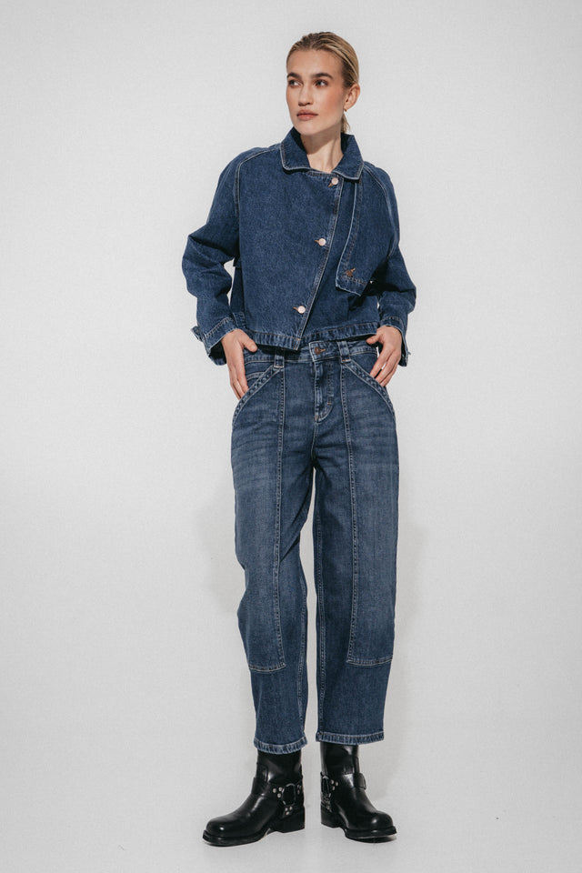 Sassy denim parcka jacket | Night Blue