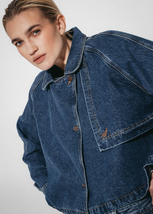 Sassy denim parcka jacket | Night Blue