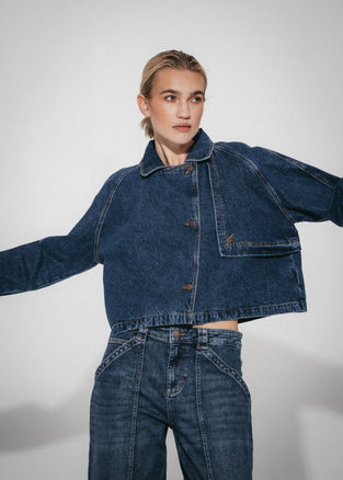 Sassy denim parcka jacket | Night Blue