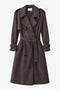 Terra suede effect trench coat | Dark Brown