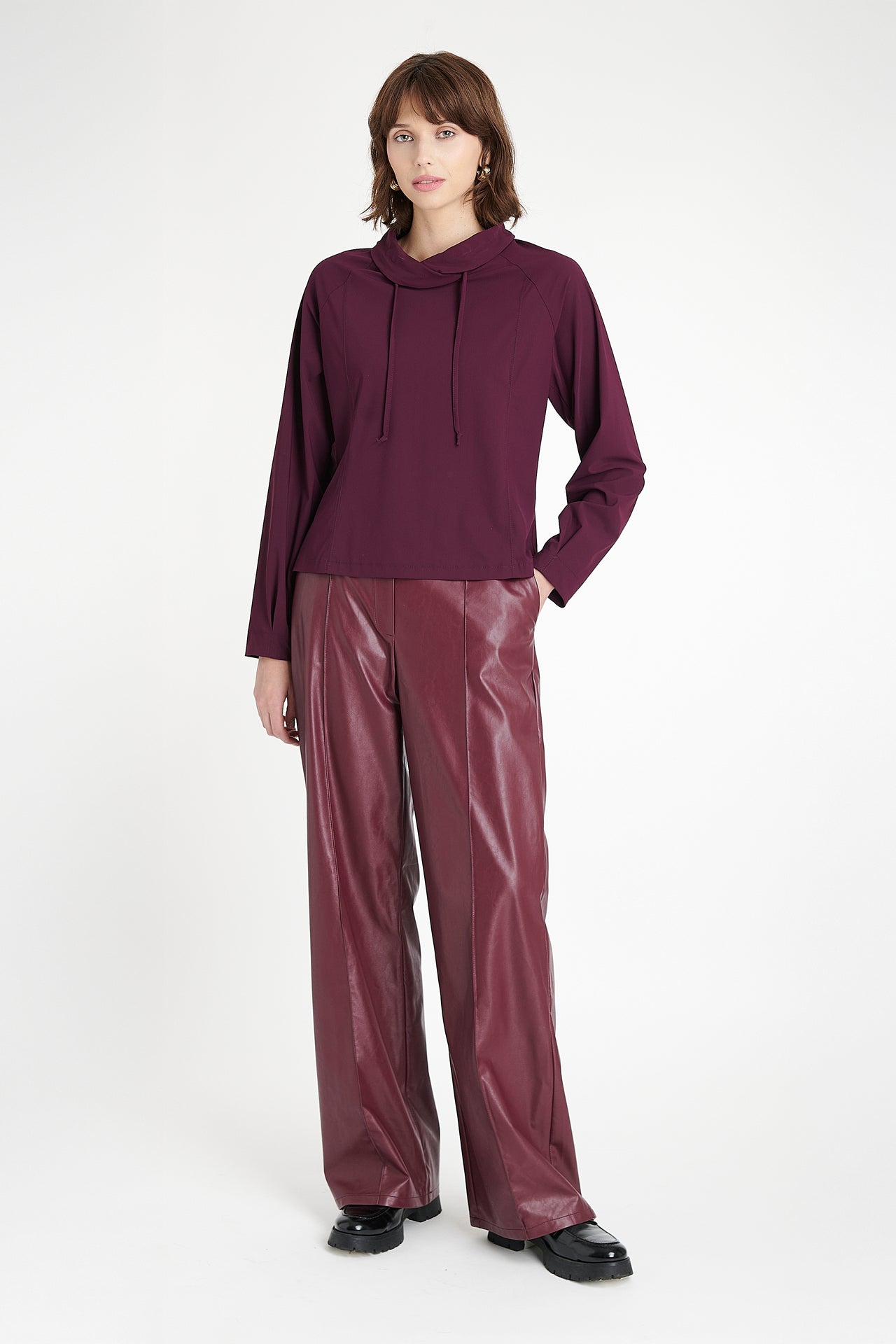 Thera eco leather pants | Bordo