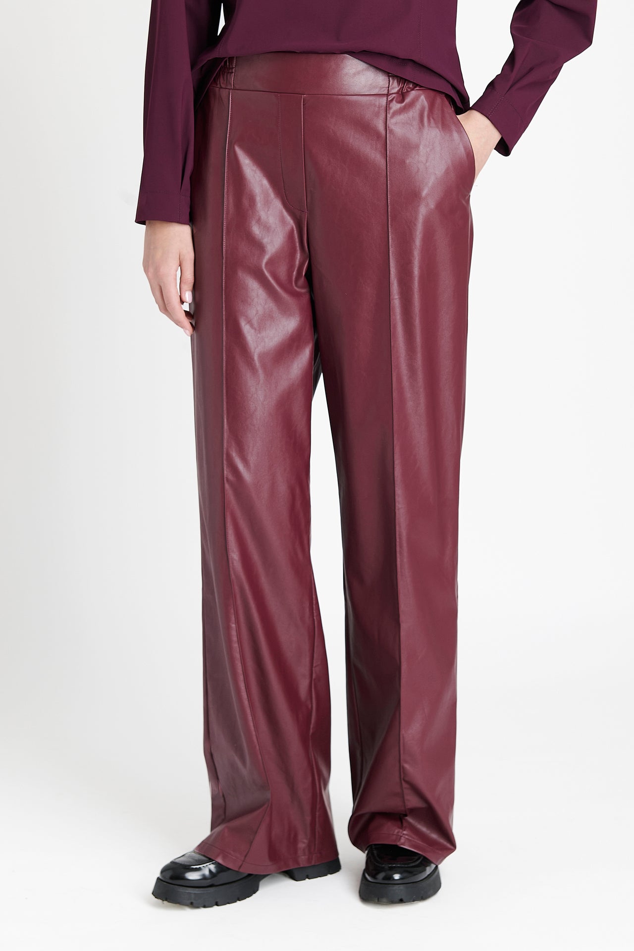 Thera eco leather pants | Bordo