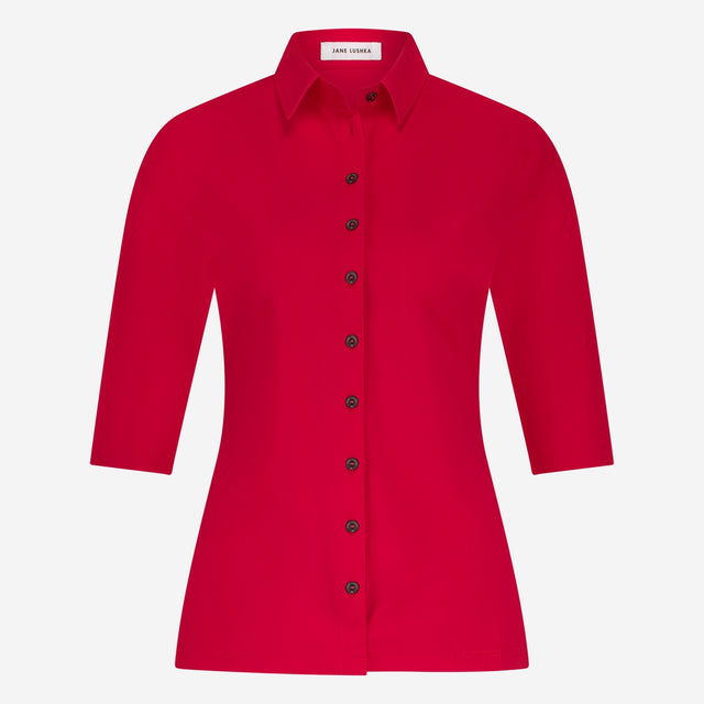 Kikkie Blouse Technical Jersey | Red