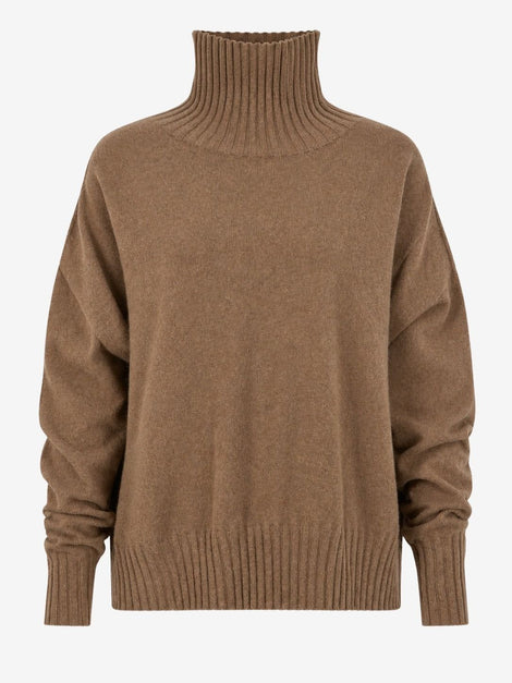 Cashmir wool polo pullover W1165 | Camel