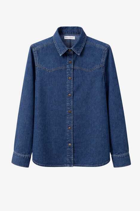 Western classic denim shirt | Medium Blue