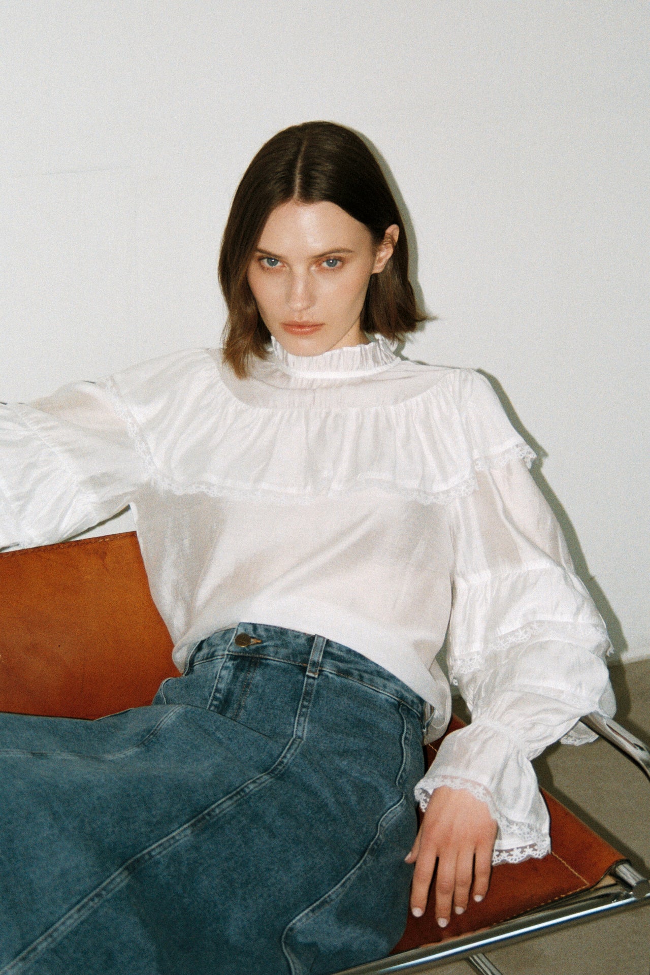 Mady viscose bohemian top | White