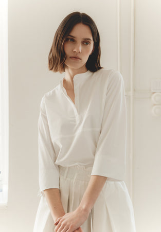 Damiana strech technical jersey top | White