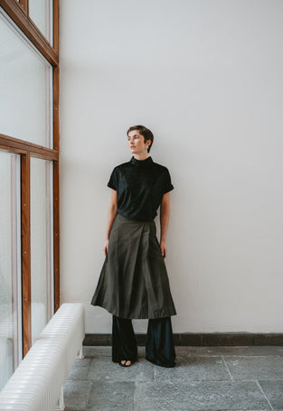 Rayan velvet top | Black shiny